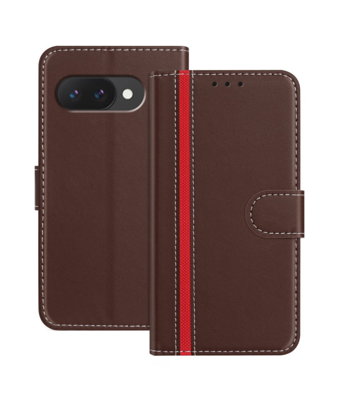 Housse Google Pixel 9a Portefeuille à Rabat Ligné avec Support Intégré