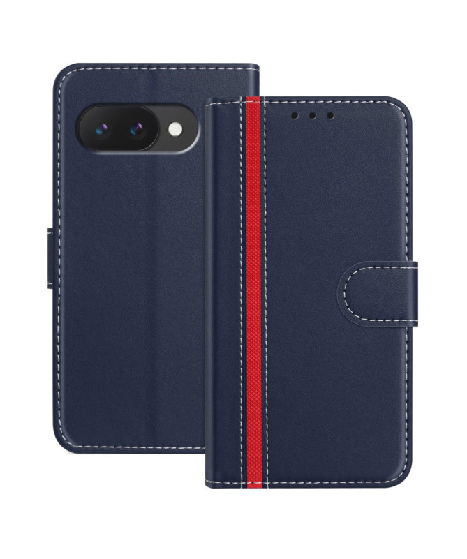 Housse Google Pixel 9a Portefeuille à Rabat Ligné avec Support Intégré