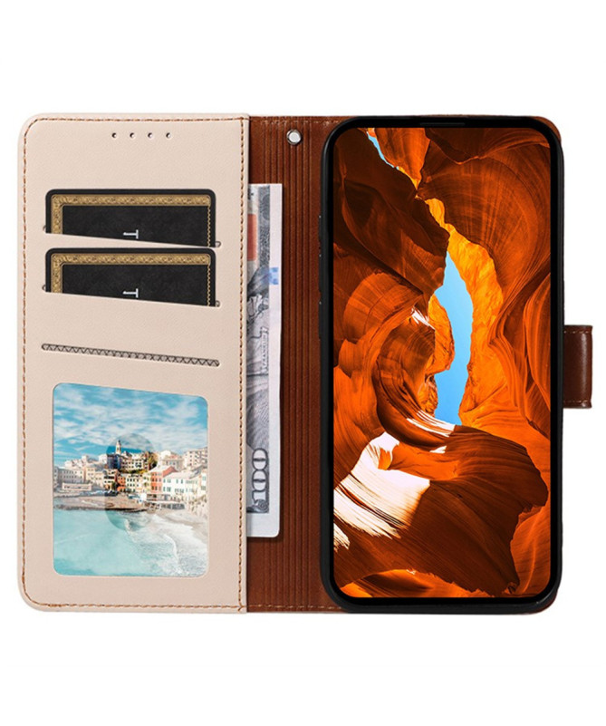 Housse Google Pixel 9a Cuir Portefeuille à Rabat avec Lanière