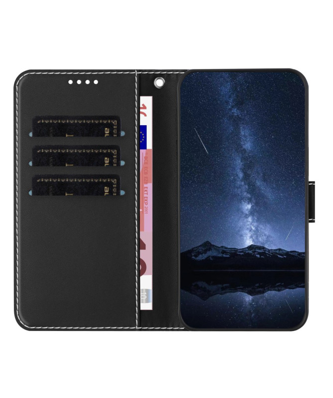 Housse Google Pixel 9a Portefeuille à Rabat Ligné avec Support Intégré
