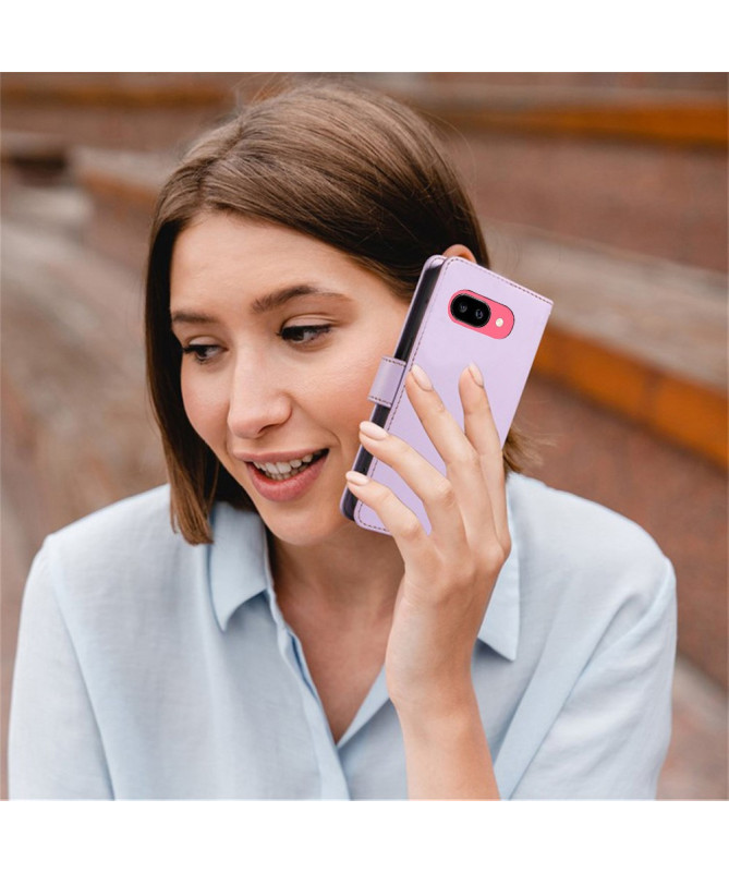 Housse Google Pixel 9a Cuir Portefeuille à Rabat avec Lanière