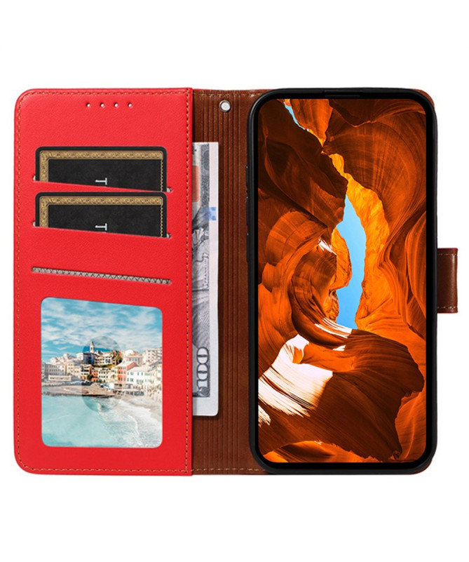 Housse Google Pixel 9a Cuir Portefeuille à Rabat avec Lanière