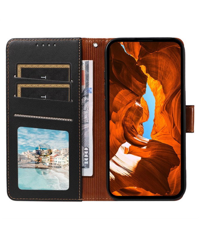 Housse Google Pixel 9a Cuir Portefeuille à Rabat avec Lanière