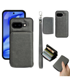 Coque Google Pixel 9a avec Porte-cartes Zippé Amovible et Lanière