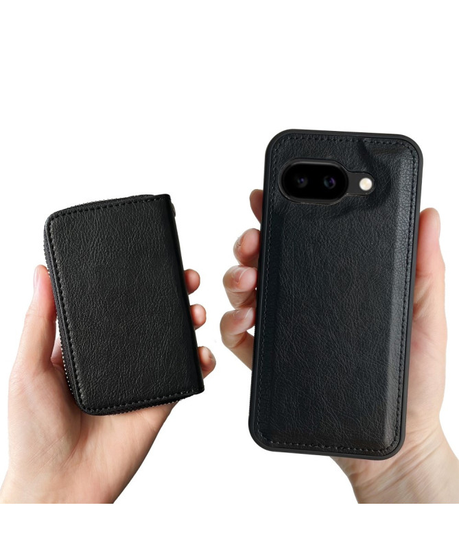 Coque Google Pixel 9a avec Porte-cartes Zippé Amovible et Lanière