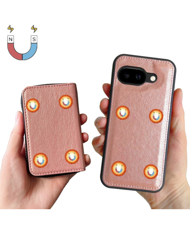 Coque Google Pixel 9a avec Porte-cartes Zippé Amovible et Lanière