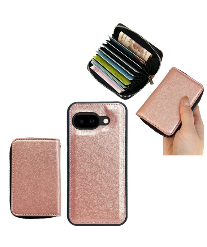 Coque Google Pixel 9a avec Porte-cartes Zippé Amovible et Lanière
