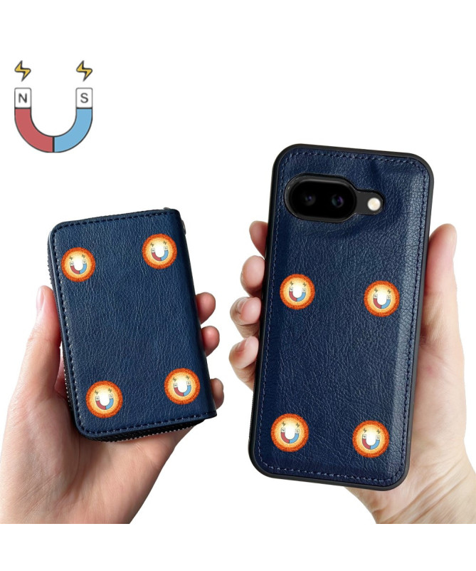 Coque Google Pixel 9a avec Porte-cartes Zippé Amovible et Lanière