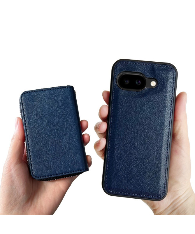 Coque Google Pixel 9a avec Porte-cartes Zippé Amovible et Lanière