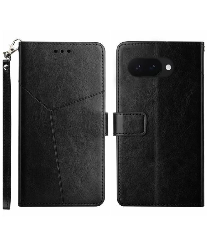 Housse Google Pixel 9a effet cuir Y Lines à lanière