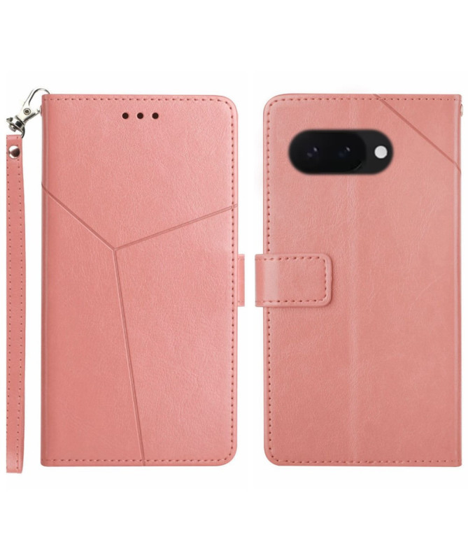 Housse Google Pixel 9a effet cuir Y Lines à lanière