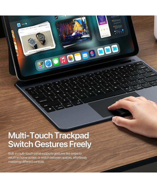 Clavier pour iPad Pro 13 (2025) / 13 (2024) avec Trackpad Magnétique