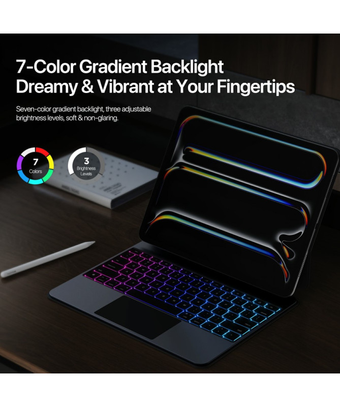 Clavier pour iPad Pro 13 (2025) / 13 (2024) avec Trackpad Magnétique