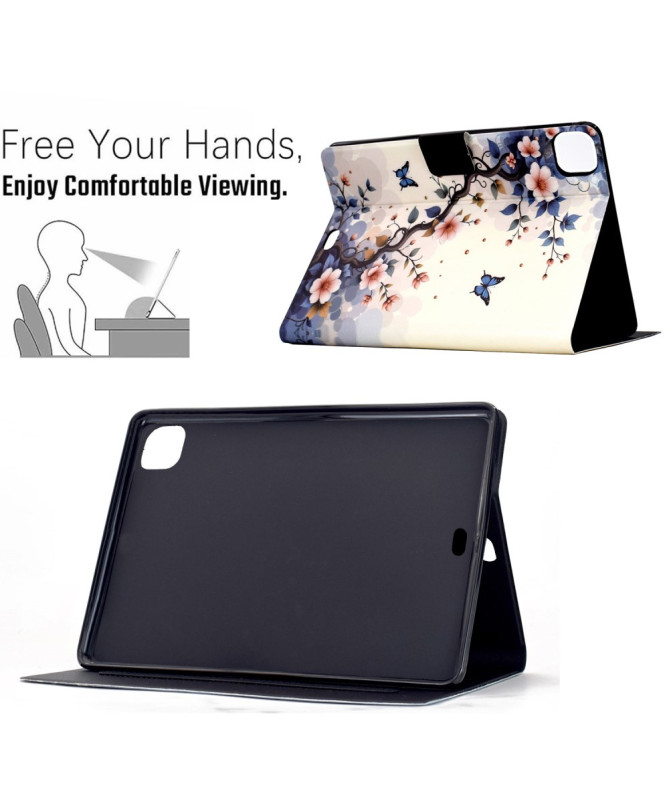 Housse iPad Air 11 / Pro 11 | Support Intégré & Design Fleurs Roses