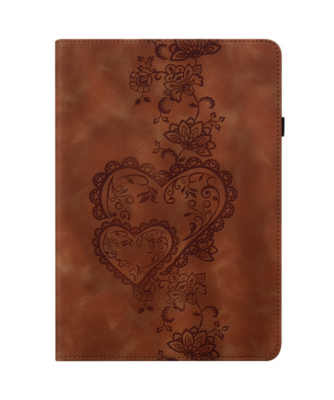 Housse iPad Air 11 (2025/2024) Coeur Gravé, Support et Rangement