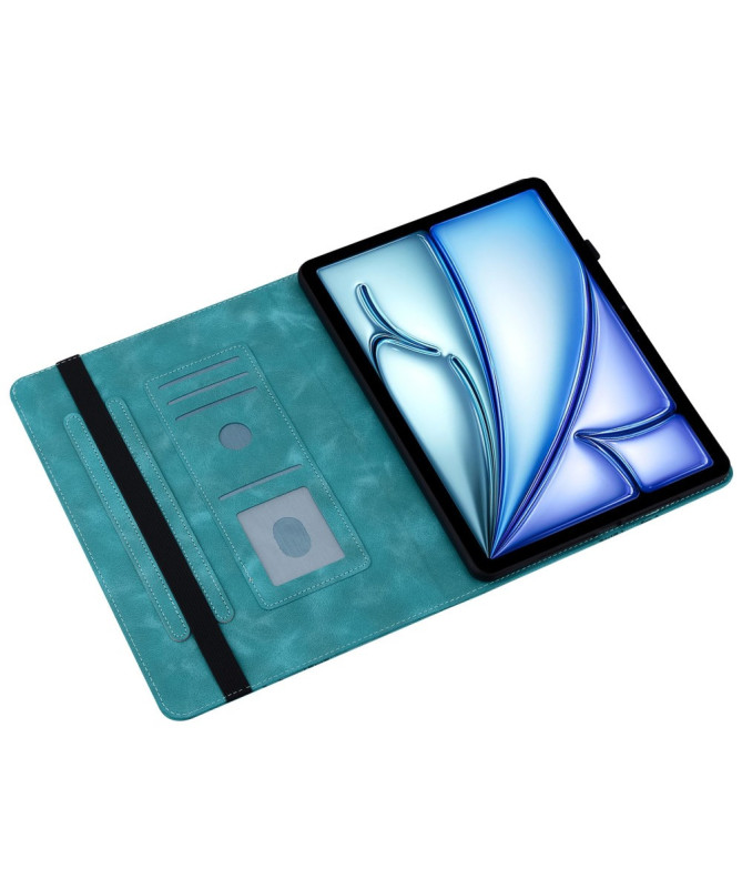 Housse iPad Air 11 (2025/2024) Coeur Gravé, Support et Rangement