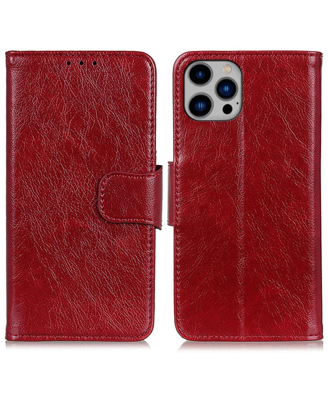 Housse iPhone 16 Pro Style Cuir Vieilli