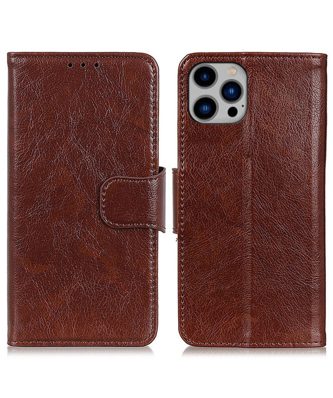Housse iPhone 16 Pro Style Cuir Vieilli