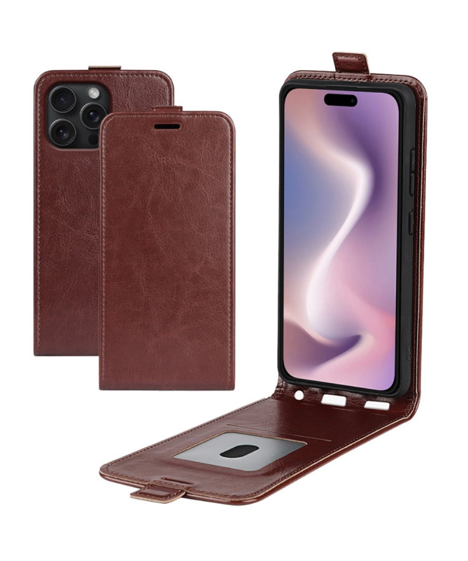Housse iPhone 16 Pro simili cuir avec rabat verticale