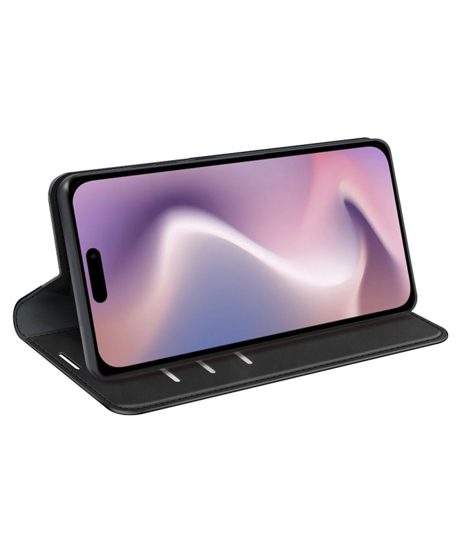 Étui iPhone 16 Pro simili cuir fonction stand