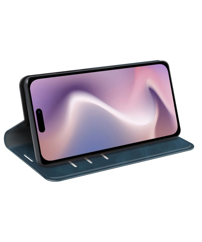 Étui iPhone 16 Pro simili cuir fonction stand