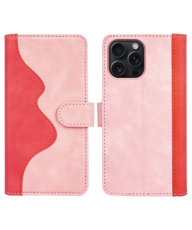 Housse iPhone 16 Pro Stand Folio Bicolore