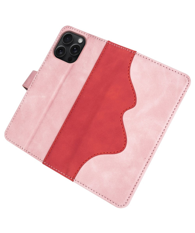 Housse iPhone 16 Pro Stand Folio Bicolore