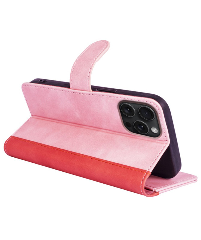 Housse iPhone 16 Pro Stand Folio Bicolore