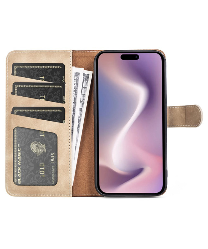 Housse iPhone 16 Pro Stand Folio Bicolore