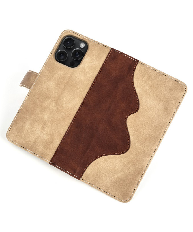 Housse iPhone 16 Pro Stand Folio Bicolore