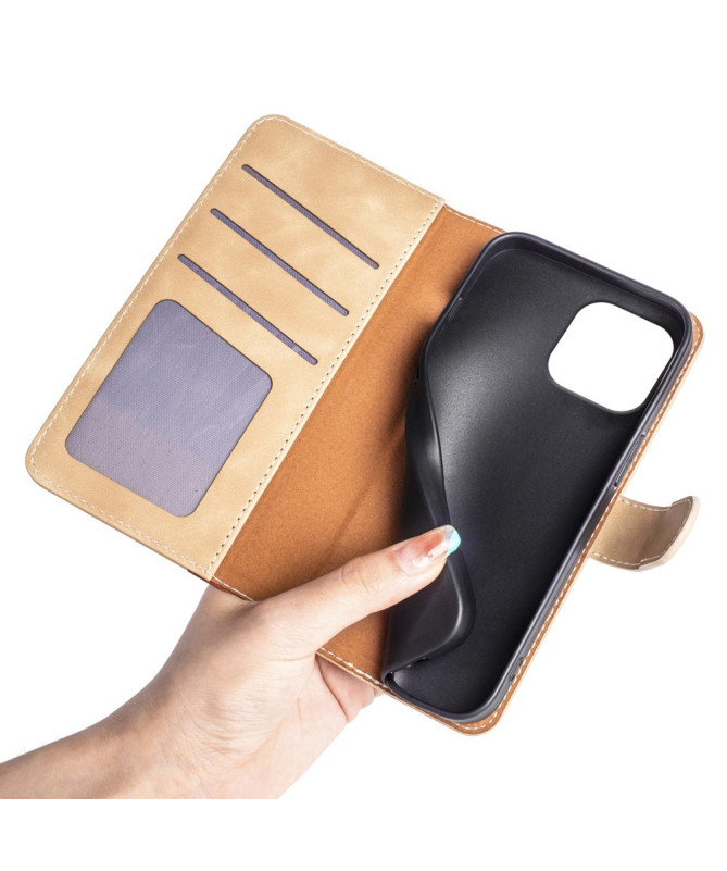 Housse iPhone 16 Pro Stand Folio Bicolore