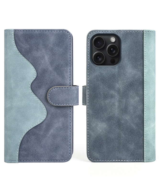 Housse iPhone 16 Pro Stand Folio Bicolore