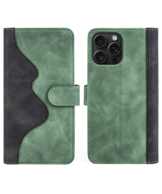 Housse iPhone 16 Pro Stand Folio Bicolore