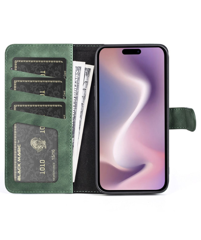 Housse iPhone 16 Pro Stand Folio Bicolore