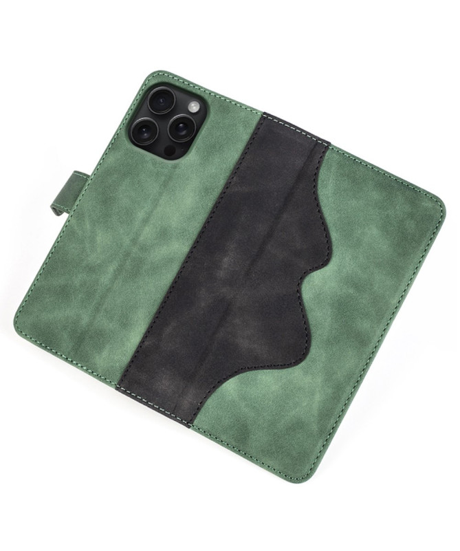 Housse iPhone 16 Pro Stand Folio Bicolore