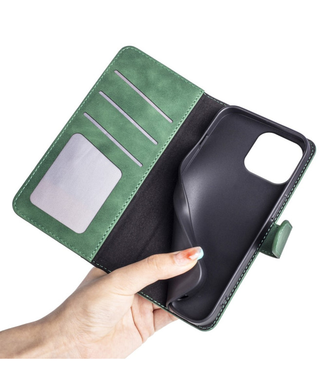 Housse iPhone 16 Pro Stand Folio Bicolore