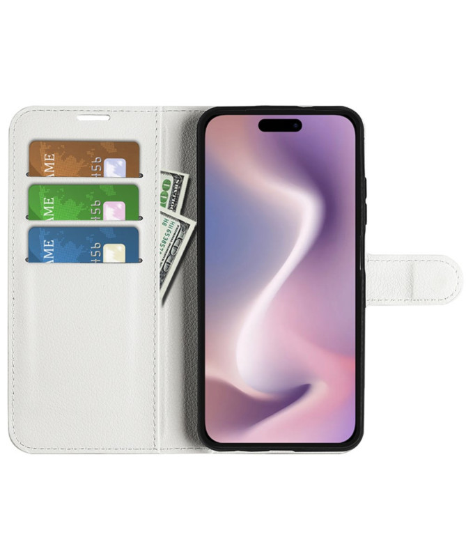 Housse iPhone 16 Pro portefeuille style cuir