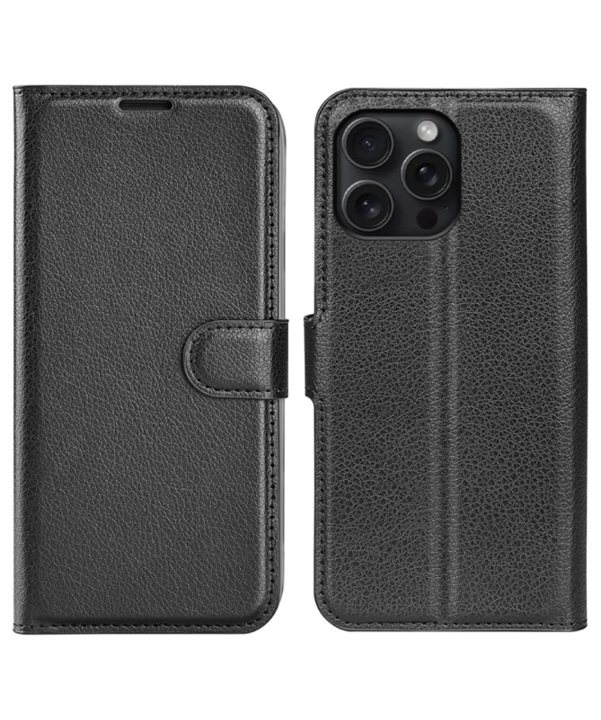 Housse iPhone 16 Pro portefeuille style cuir