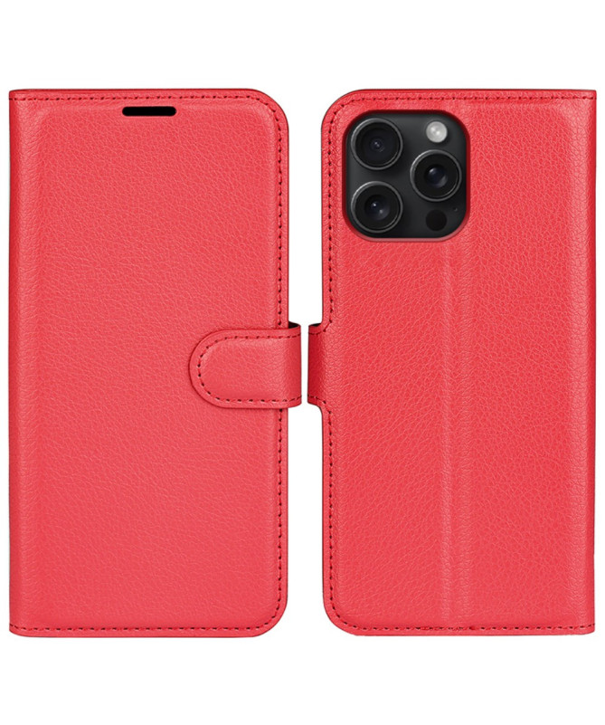Housse iPhone 16 Pro portefeuille style cuir