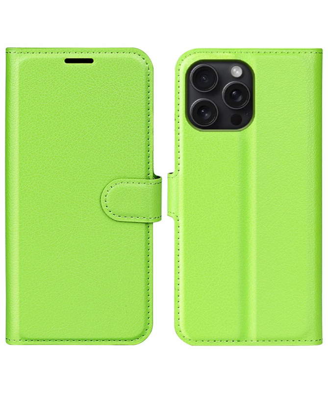 Housse iPhone 16 Pro portefeuille style cuir