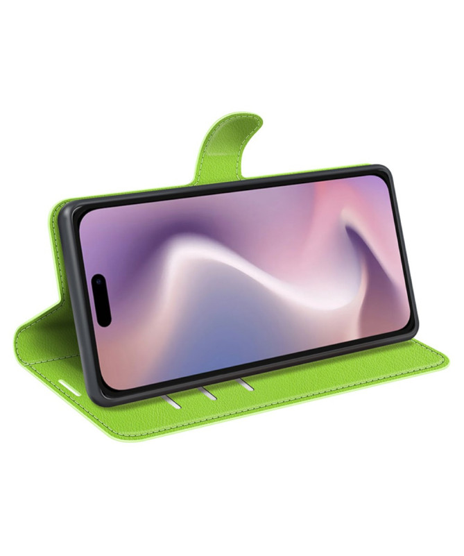 Housse iPhone 16 Pro portefeuille style cuir