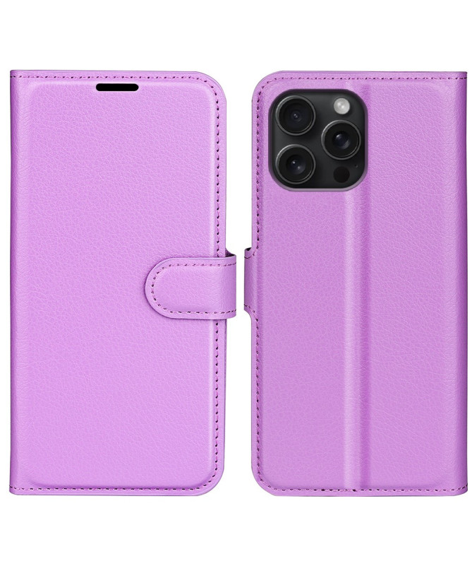 Housse iPhone 16 Pro portefeuille style cuir