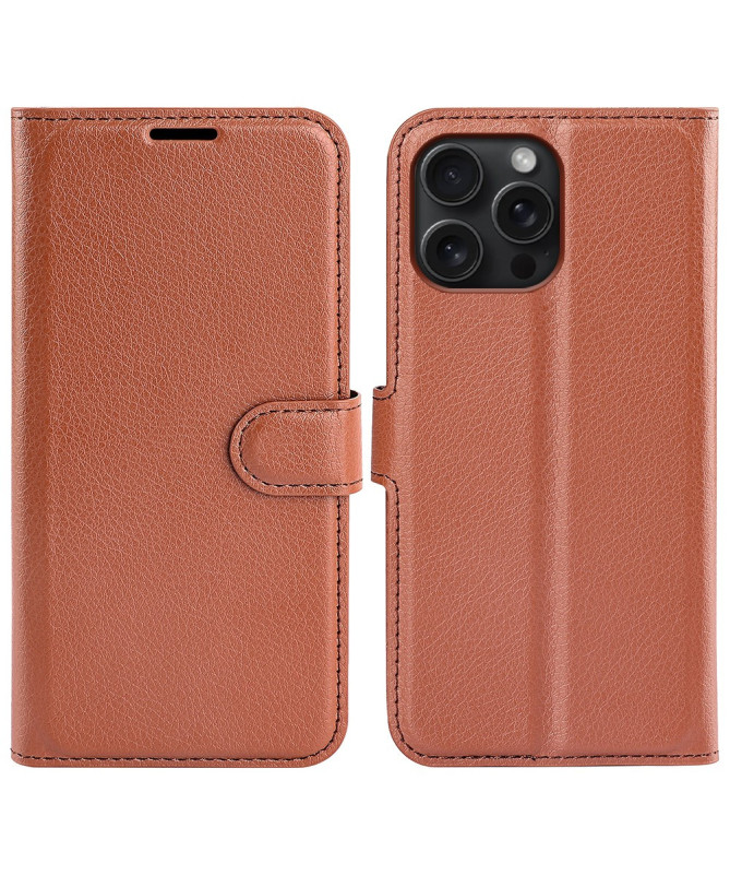 Housse iPhone 16 Pro portefeuille style cuir