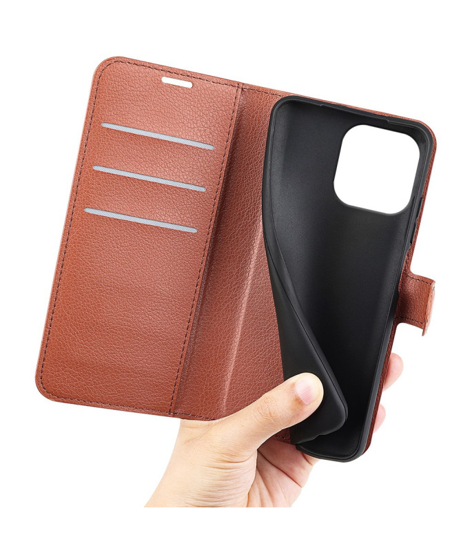 Housse iPhone 16 Pro portefeuille style cuir