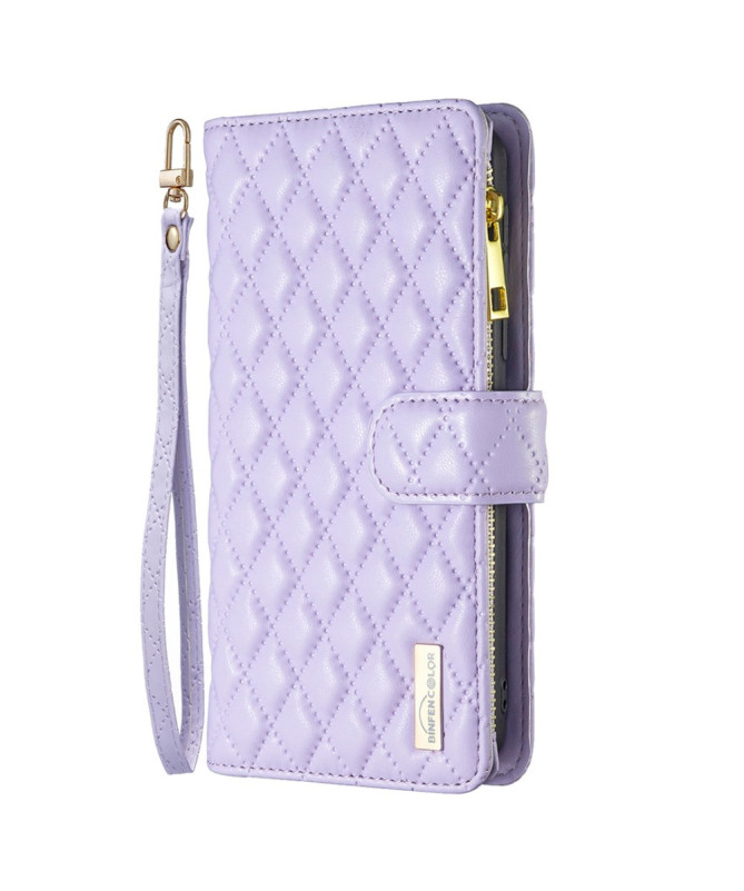 Housse iPhone 16 Pro Design Matelassé avec Poche Zippée
