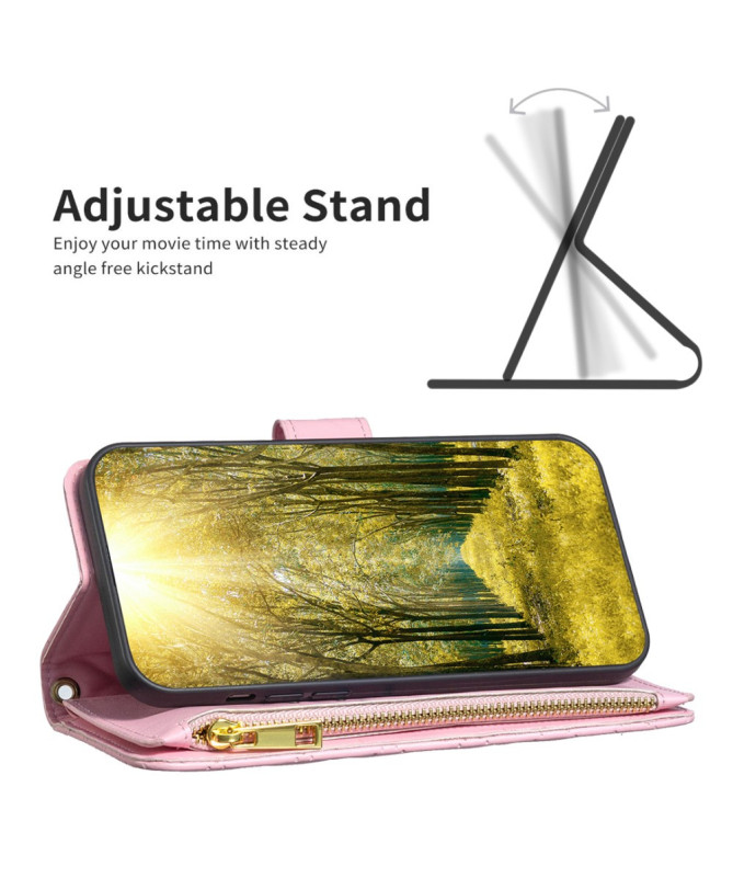 Housse iPhone 16 Pro Design Matelassé avec Poche Zippée