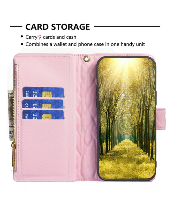 Housse iPhone 16 Pro Design Matelassé avec Poche Zippée