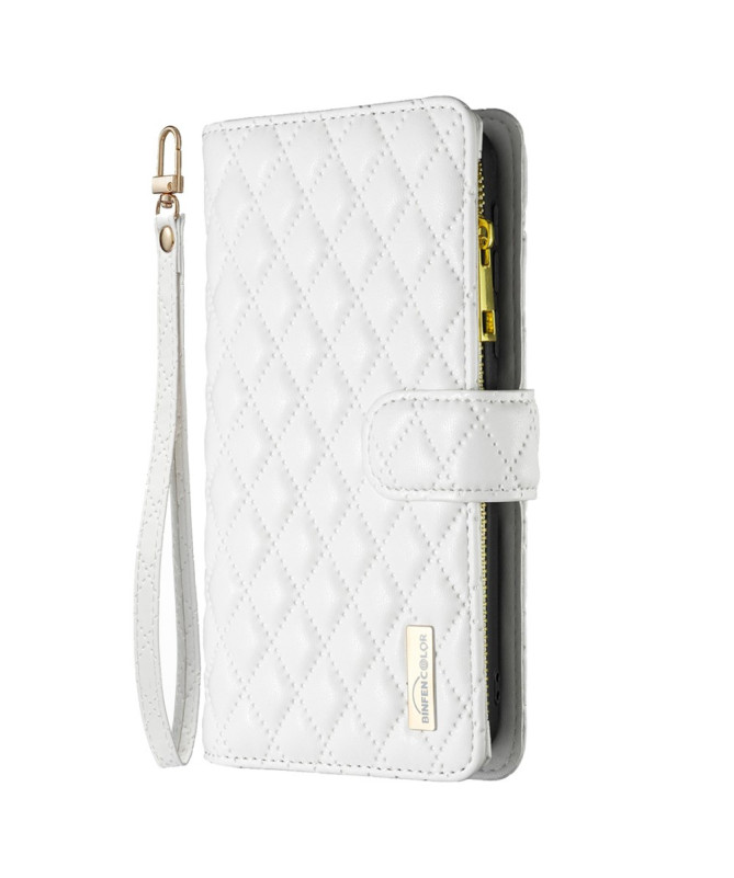 Housse iPhone 16 Pro Design Matelassé avec Poche Zippée