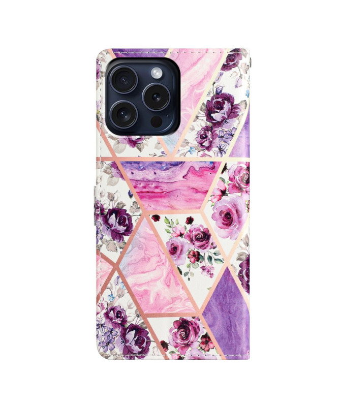 Housse iPhone 16 Pro Floral Géométrique