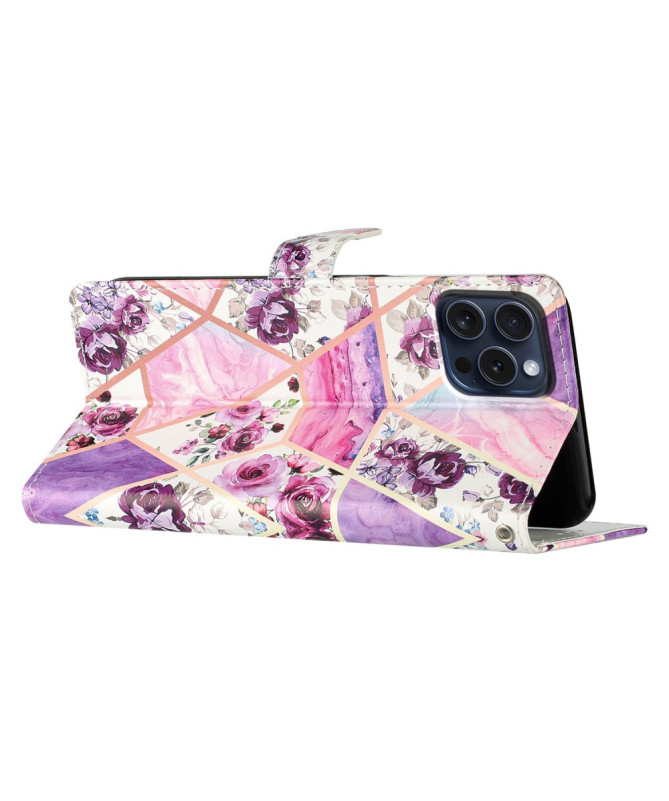 Housse iPhone 16 Pro Floral Géométrique